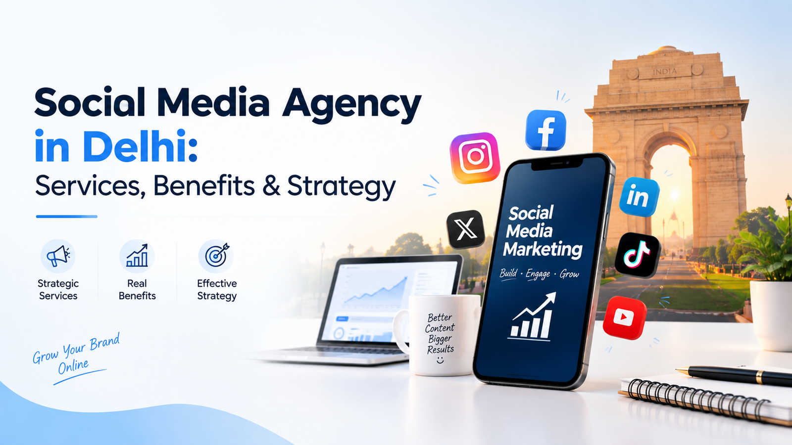 Social media agency in Delhi - services and strategy blog cover image